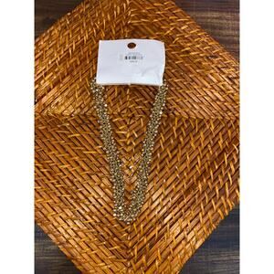 LOFT Gold Tone Beaded Cluster Statement Necklace NWT $49.50